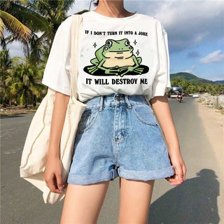 'It Will Destroy Me' Crying Frog Tshirt - T-shirts - Kinder Planet Company