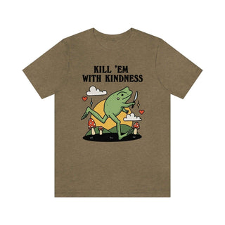 'Kill Em With Kindness' Frog Tshirt - T-shirts - Kinder Planet Company