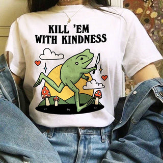 'Kill Em With Kindness' Frog Tshirt - T-shirts - Kinder Planet Company