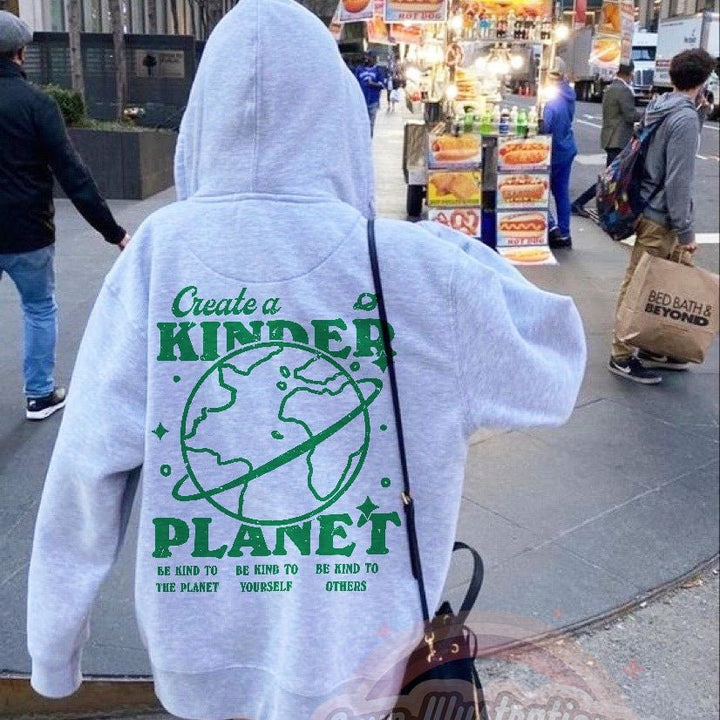 'Kinder Planet' Trendy Graphic Hoodie - Sweatshirts & Hoodies - Kinder Planet Company