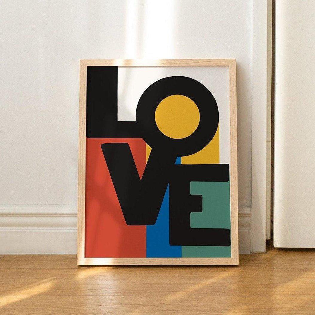 'Love' Colorful Typography Print - Art Prints - Kinder Planet Company