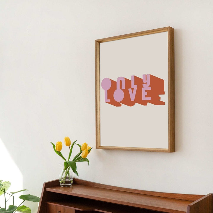 'Love' Retro Typography Print - Art Prints - Kinder Planet Company