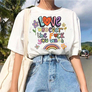 'Love Whoever the F You Want' Pride Tshirt - T-shirts - Kinder Planet Company