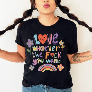 'Love Whoever the F you want' Pride Tshirt - T-shirts - Kinder Planet Company