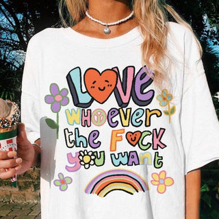 'Love Whoever the F you want' Pride Tshirt - T-shirts - Kinder Planet Company