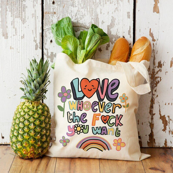 'Love Whoever The F You Want' Tote Bag - Tote Bags & Phone Cases - Kinder Planet Company