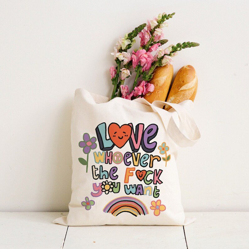 'Love Whoever The F You Want' Tote Bag - Tote Bags & Phone Cases - Kinder Planet Company