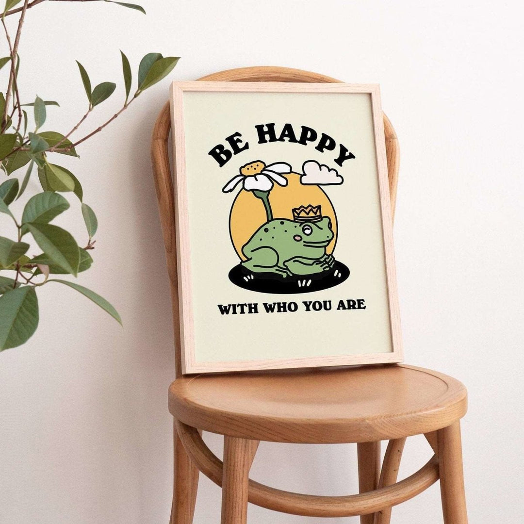 'Love Yourself' Cute Frog Print - Art Prints - Kinder Planet Company