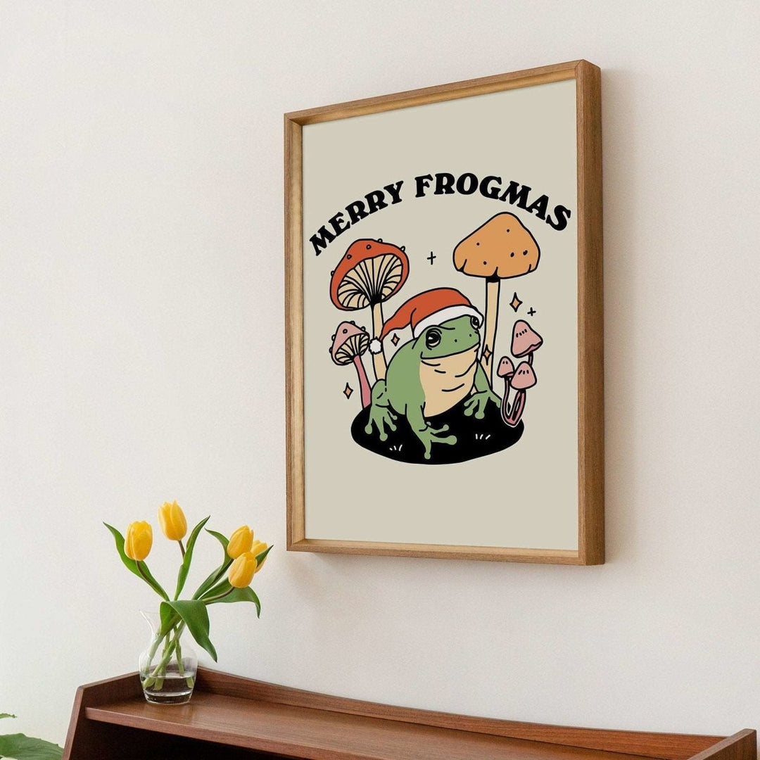 'Merry Frogmas' Christmas Frog Holiday Print - Art Prints - Kinder Planet Company