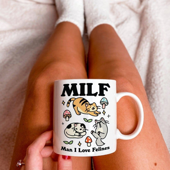 'Milf Man I Love Felines' Cat Mug - Mugs - Kinder Planet Company