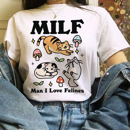 'Milf Man I Love Felines' Tshirt - T-shirts - Kinder Planet Company