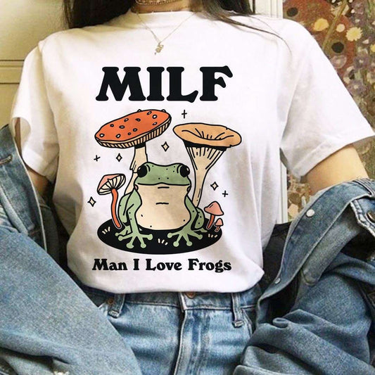 'Milf Man I Love Frogs' Funny Tshirt - T-shirts - Kinder Planet Company