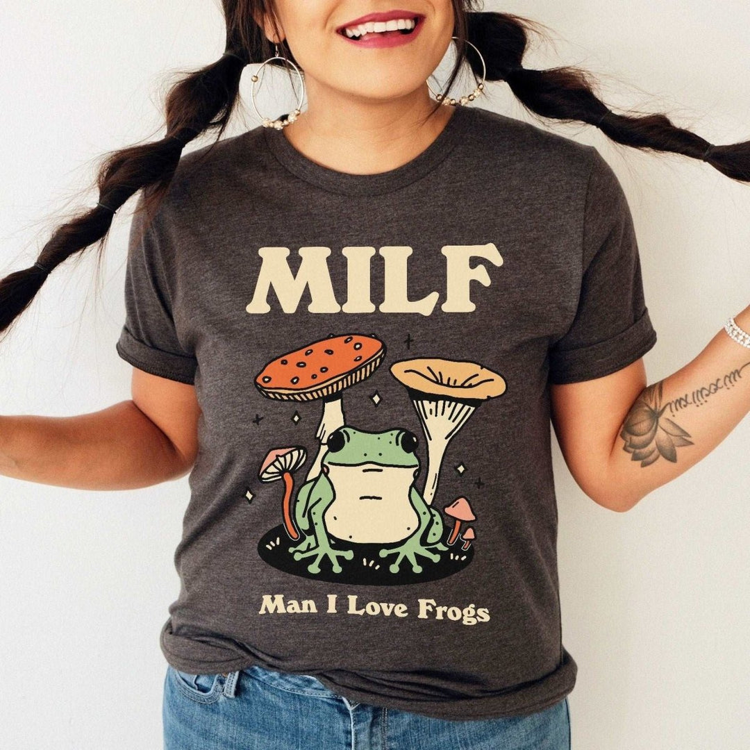 'Milf Man I Love Frogs' Funny Tshirt - T-shirts - Kinder Planet Company
