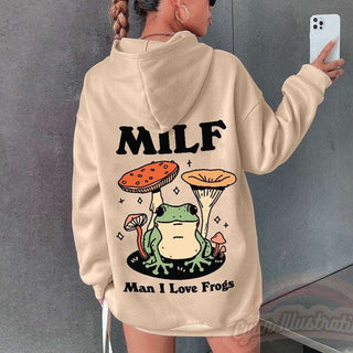 'Milf Man I Love Frogs' Hoodie - Sweatshirts & Hoodies - Kinder Planet Company