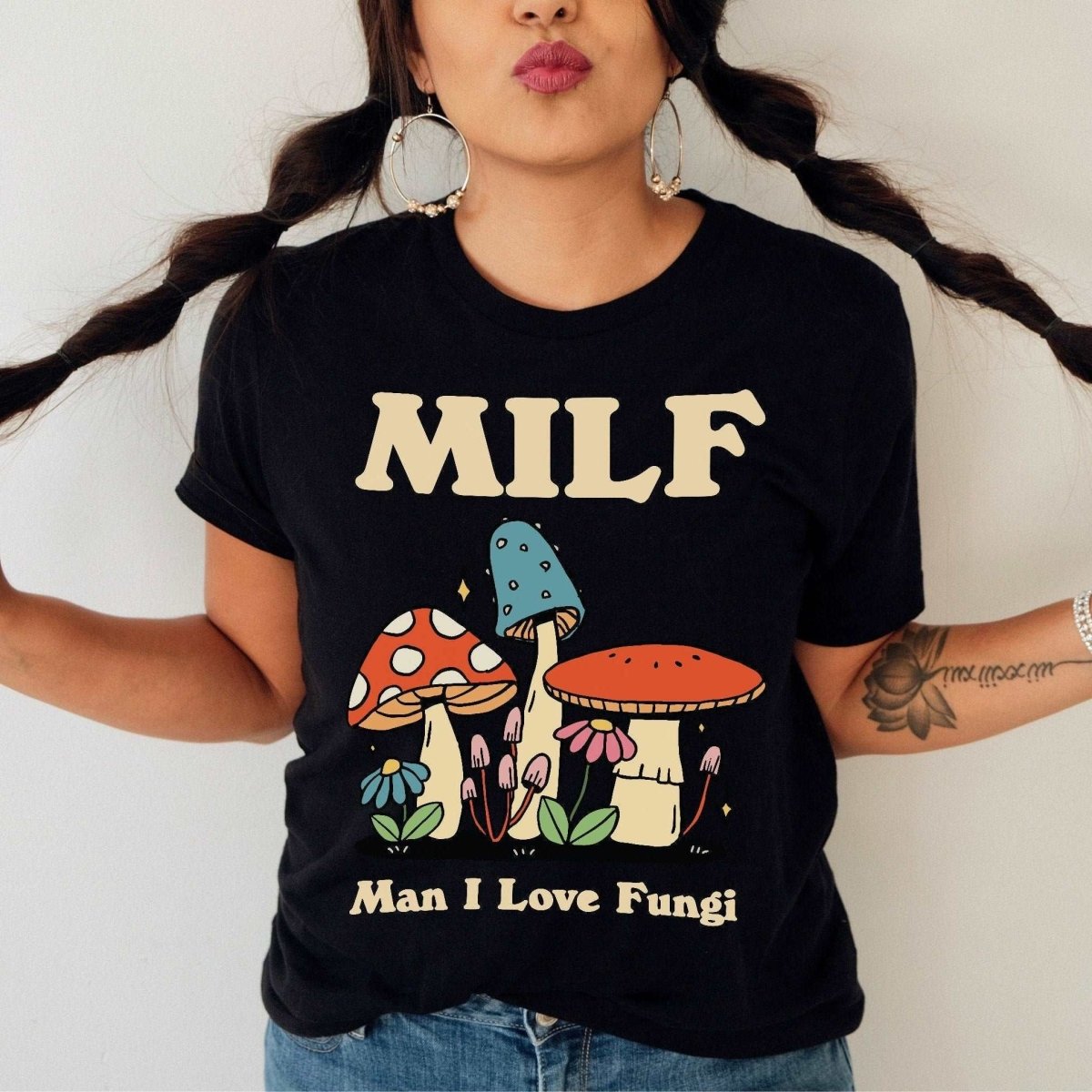 'Milf Man I Love Fungi' Mushroom Tshirt - T-shirts - Kinder Planet Company