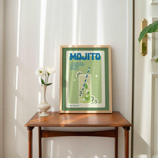 'Mojito' Retro Cocktail Print - Art Prints - Kinder Planet Company