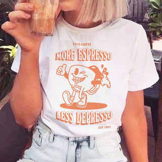 'More Espresso Less Depresso' Tshirt - T-shirts - Kinder Planet Company