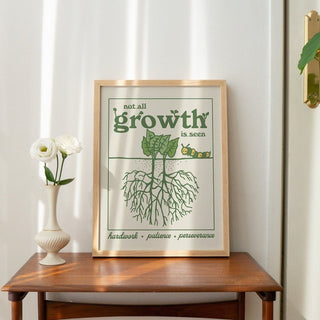 'Not All Growth Is Seen' Retro Botanical Print - Art Prints - Kinder Planet Company