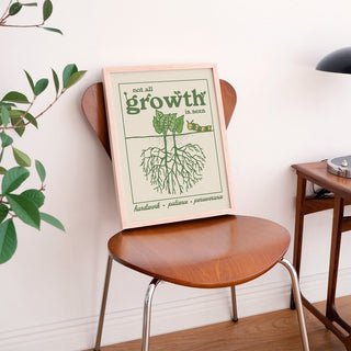 'Not All Growth Is Seen' Retro Botanical Print - Art Prints - Kinder Planet Company