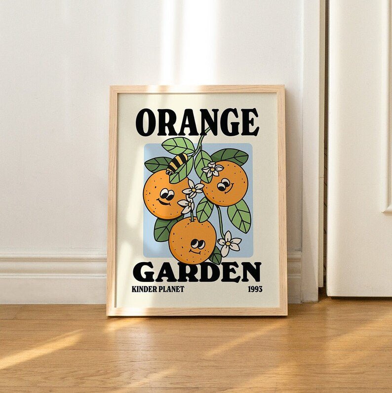 'Orange Garden' Print - Art Prints - Kinder Planet Company