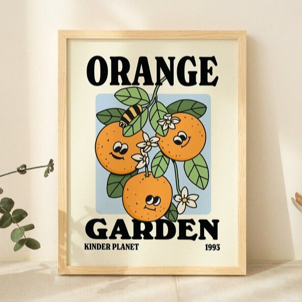 'Orange Garden' Print - Art Prints - Kinder Planet Company