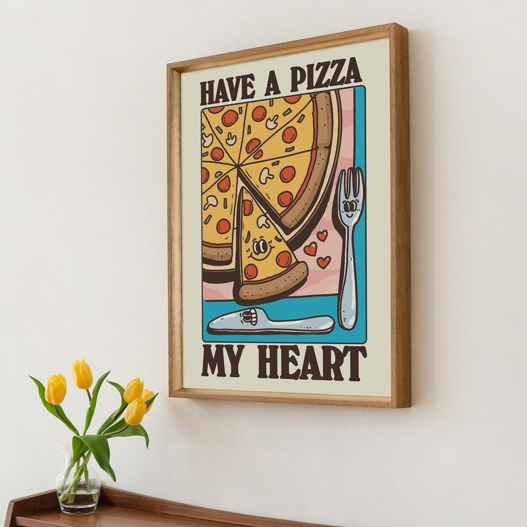 'Pizza My Heart' Food Print - Art Prints - Kinder Planet Company