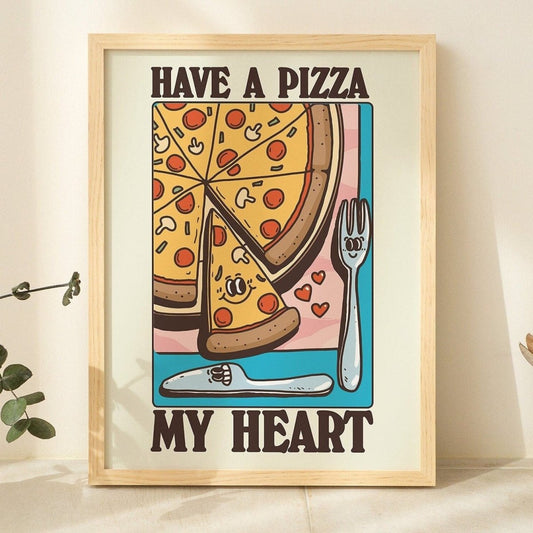 'Pizza My Heart' Food Print - Art Prints - Kinder Planet Company