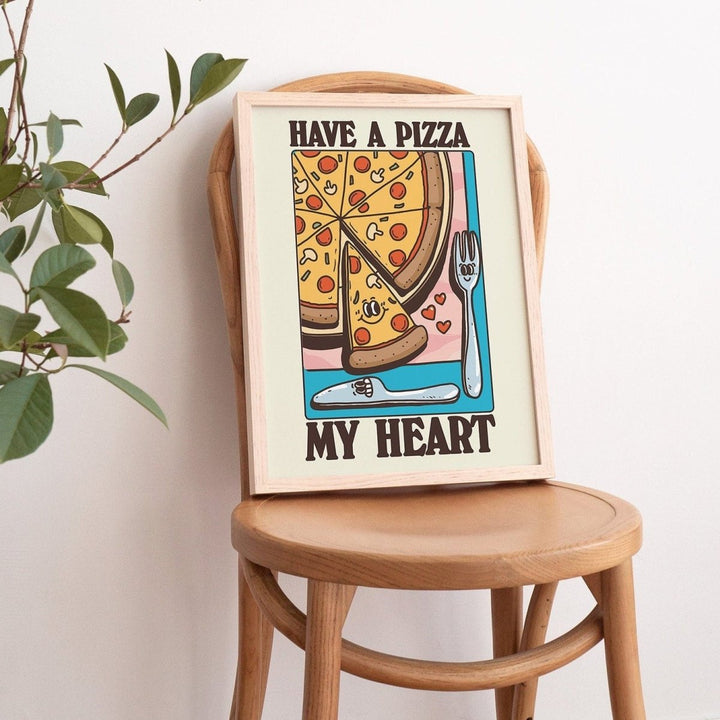 'Pizza My Heart' Food Print - Art Prints - Kinder Planet Company