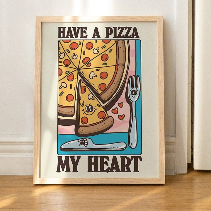 'Pizza My Heart' Food Print - Art Prints - Kinder Planet Company