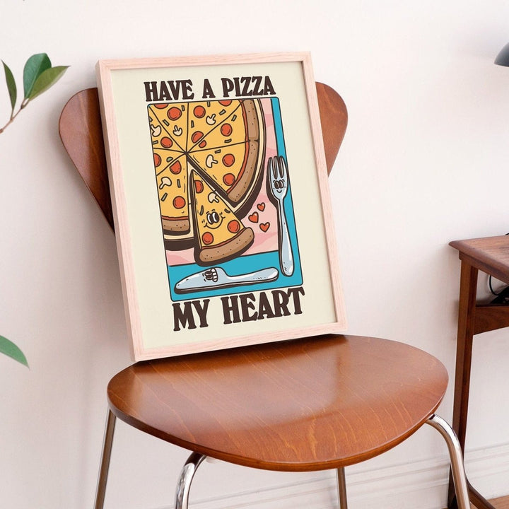 'Pizza My Heart' Food Print - Art Prints - Kinder Planet Company