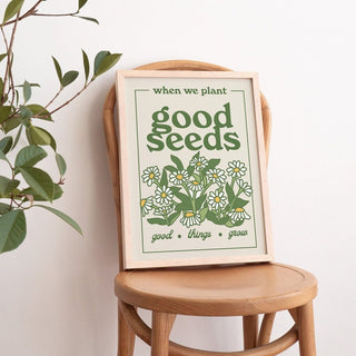 'Plant Good Seeds' Retro Botanical Print - Art Prints - Kinder Planet Company