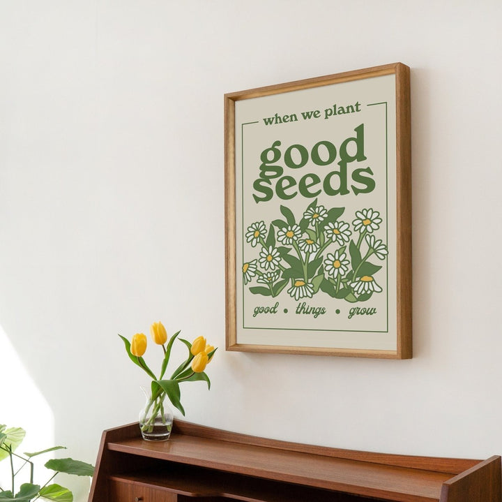 'Plant Good Seeds' Retro Botanical Print - Art Prints - Kinder Planet Company