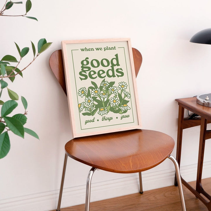 'Plant Good Seeds' Retro Botanical Print - Art Prints - Kinder Planet Company