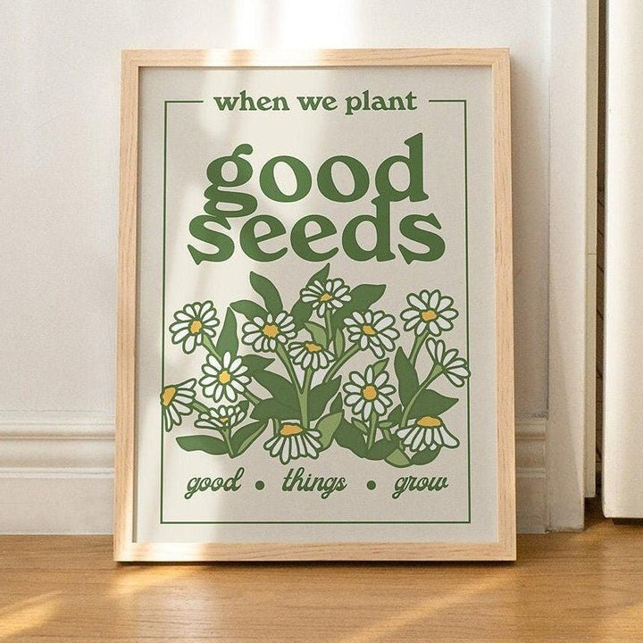 'Plant Good Seeds' Retro Botanical Print - Art Prints - Kinder Planet Company