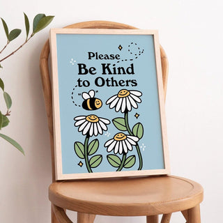 'Please Be Kind To Others' Bee Print - Art Prints - Kinder Planet Company