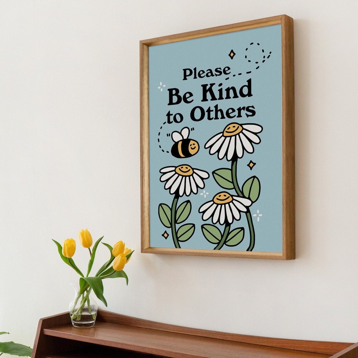 'Please Be Kind To Others' Bee Print - Art Prints - Kinder Planet Company