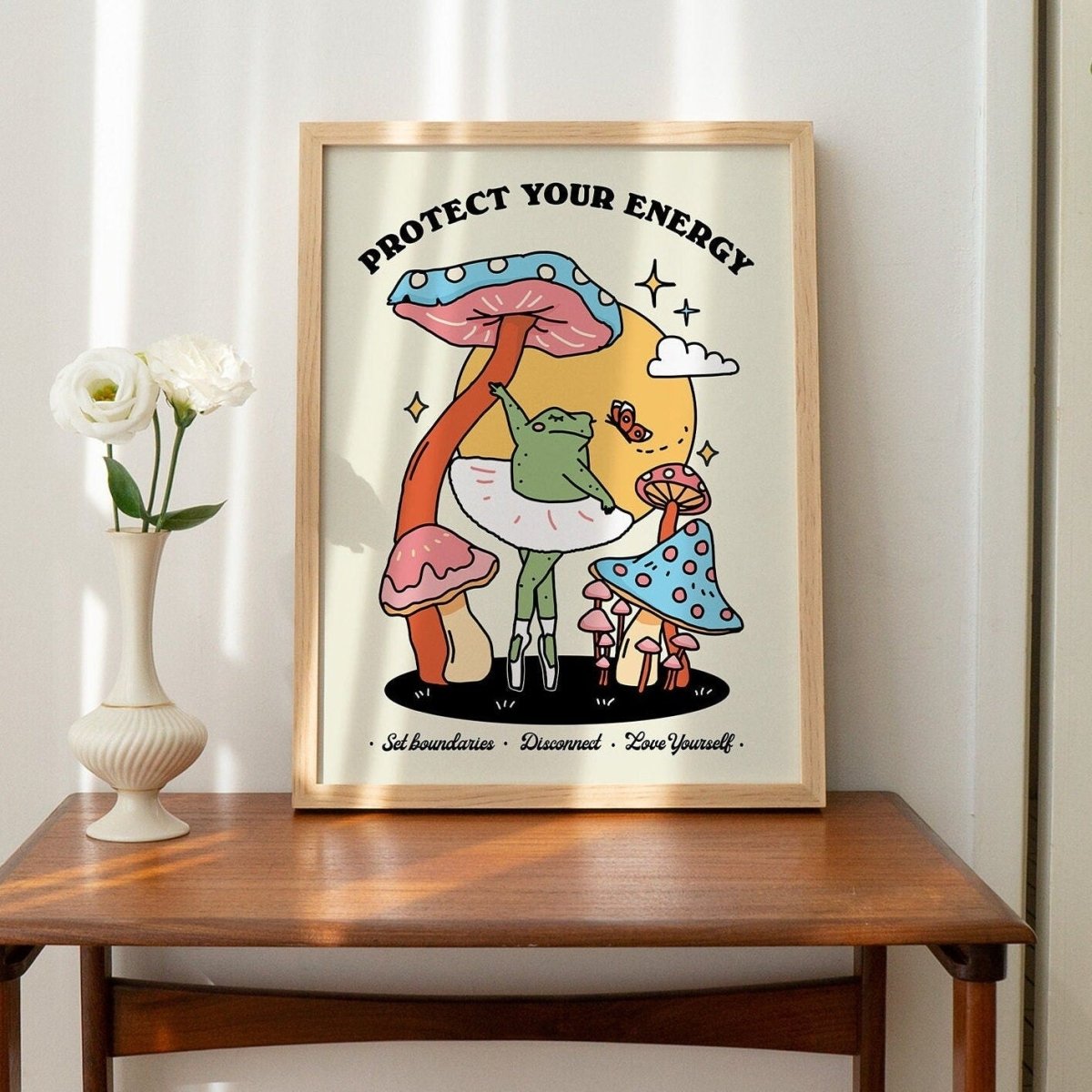 'Protect Your Energy' Ballerina Frog Print - Art Prints - Kinder Planet Company