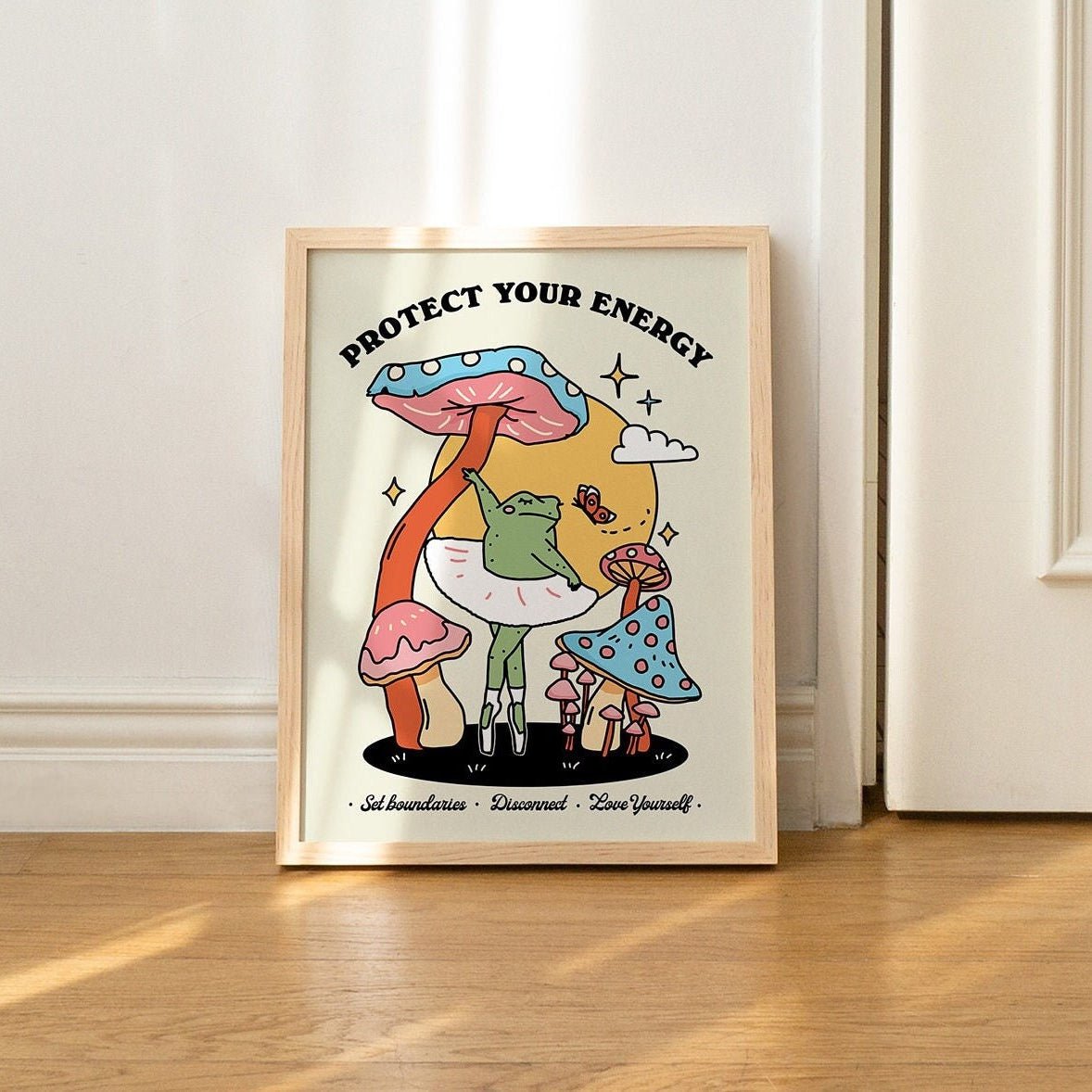 'Protect Your Energy' Ballerina Frog Print - Art Prints - Kinder Planet Company