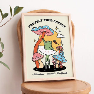 'Protect Your Energy' Ballerina Frog Print - Art Prints - Kinder Planet Company