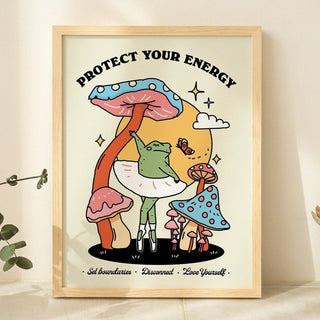 'Protect Your Energy' Ballerina Frog Print - Art Prints - Kinder Planet Company