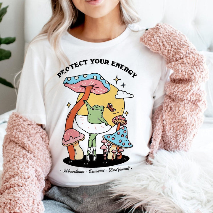 'Protect Your Energy' Frog Tshirt - T-shirts - Kinder Planet Company