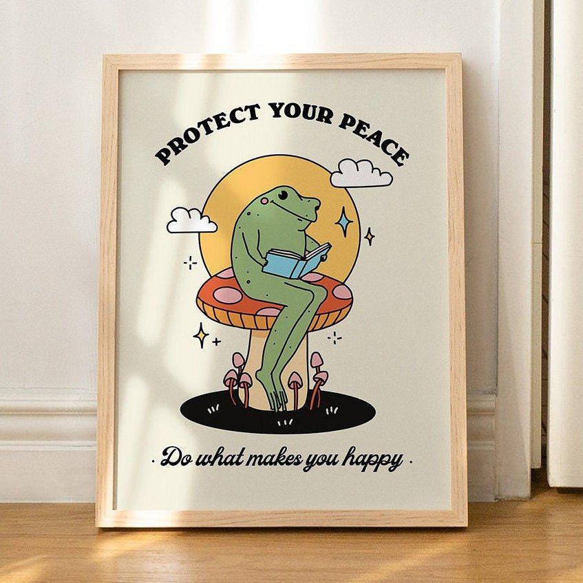'Protect Your Peace' Frog Print – Kinder Planet Company protect-your-peace-frog-print-kinder-planet-company