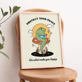 'Protect Your Peace' Frog Print - Art Prints - Kinder Planet Company