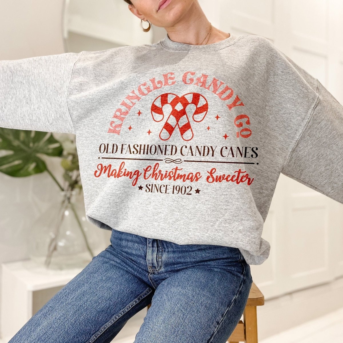 Retro Christmas Candy Sweatshirt - Sweatshirts & Hoodies - Kinder Planet Company