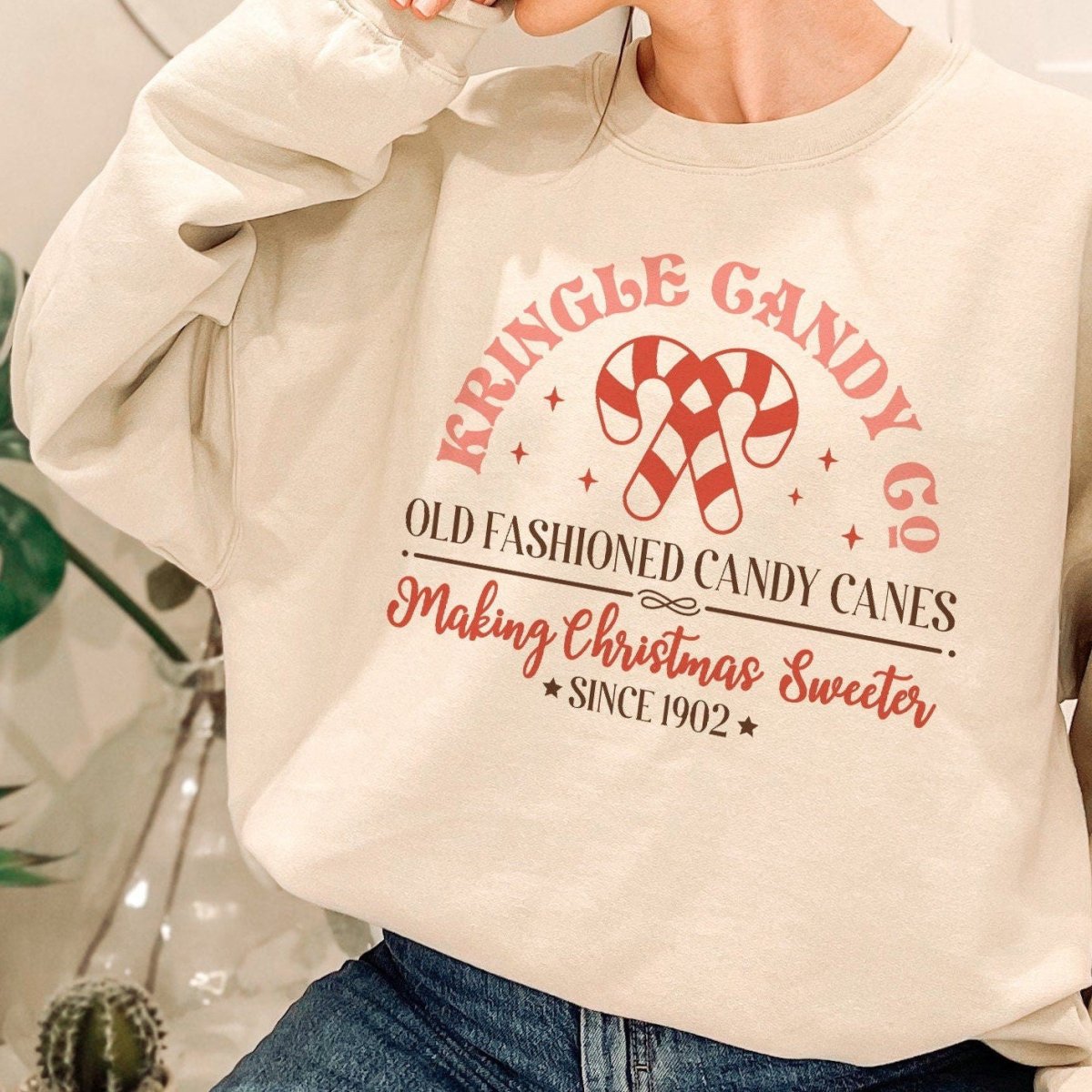 Retro Christmas Candy Sweatshirt - Sweatshirts & Hoodies - Kinder Planet Company