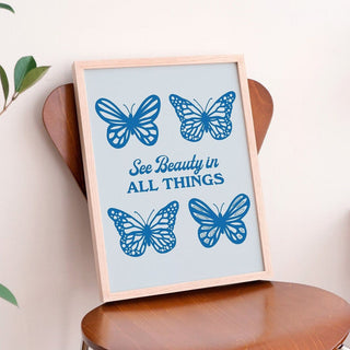 'See Beauty' Retro Butterfly Print - Art Prints - Kinder Planet Company