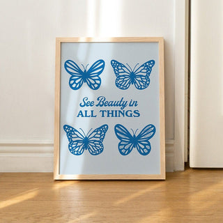 'See Beauty' Retro Butterfly Print - Art Prints - Kinder Planet Company