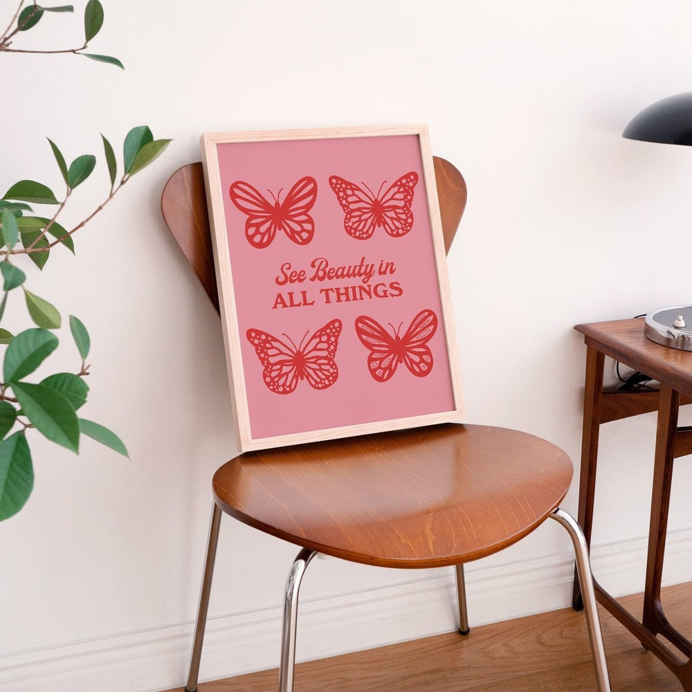 'See Beauty' Retro Butterfly Print - Art Prints - Kinder Planet Company