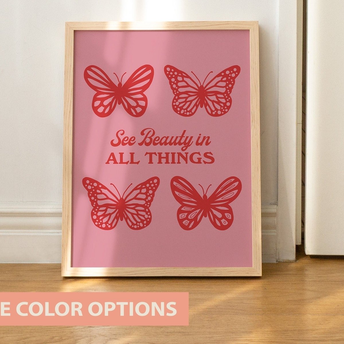 'See Beauty' Retro Butterfly Print - Art Prints - Kinder Planet Company