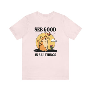 'See Good in All Things' Cute Cat Shirt - T-shirts - Kinder Planet Company